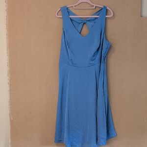 Modcloth Blue Midi Dress with Bow Detail